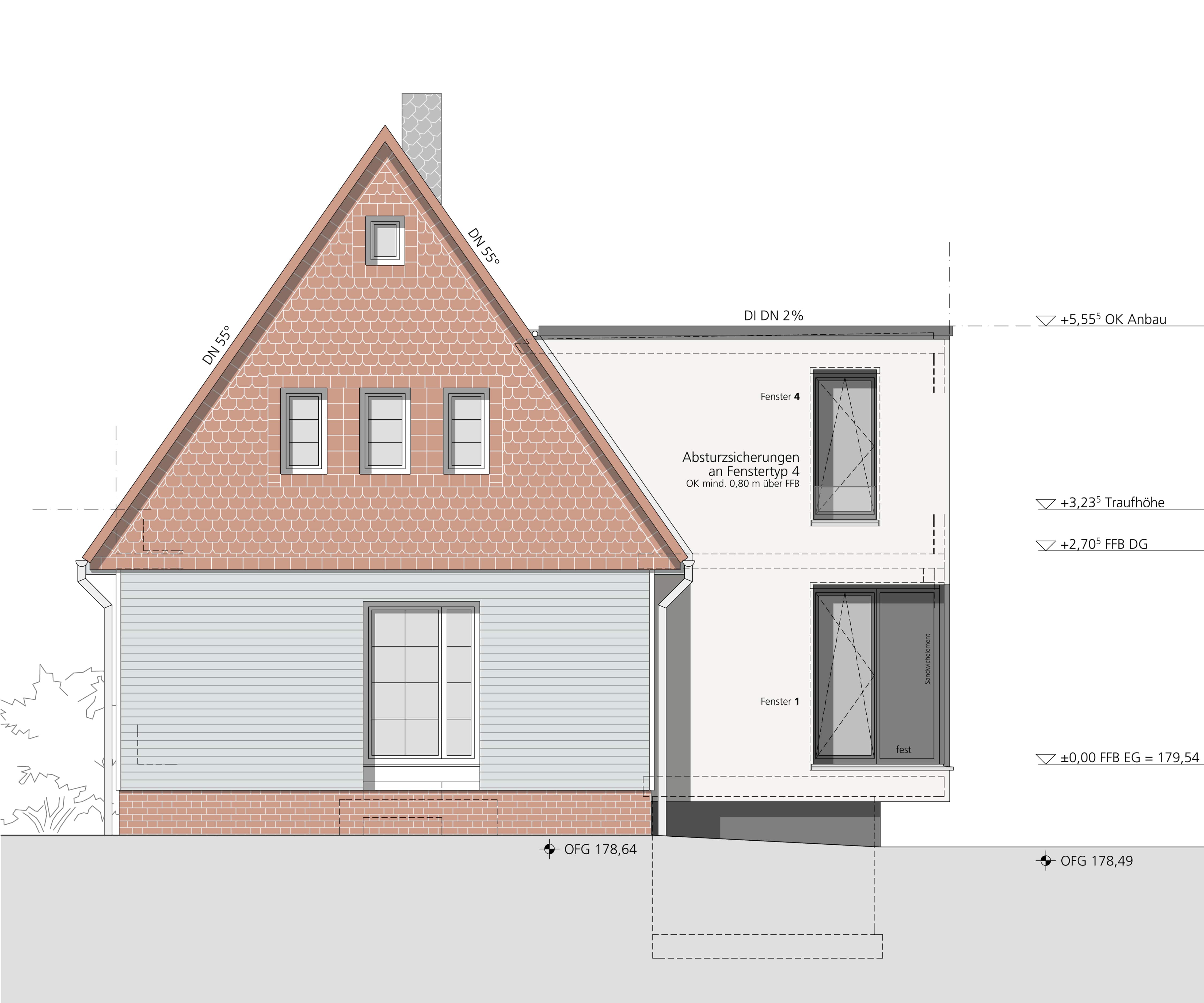 Ansicht Hofseite - Projekt Boelnke Dresde